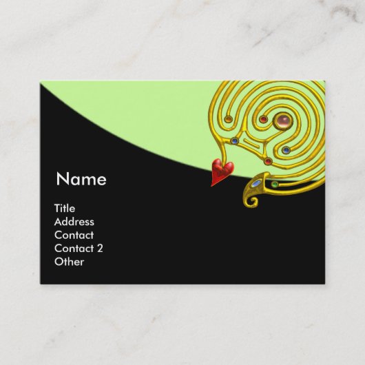 Carte De Visite LABYRINTHE HYPER, noir et blanc rouge vert (Devant)