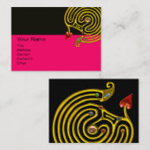 Carte De Visite LABYRINTHE HYPER, rose noir et blanc (Devant / Derrière)