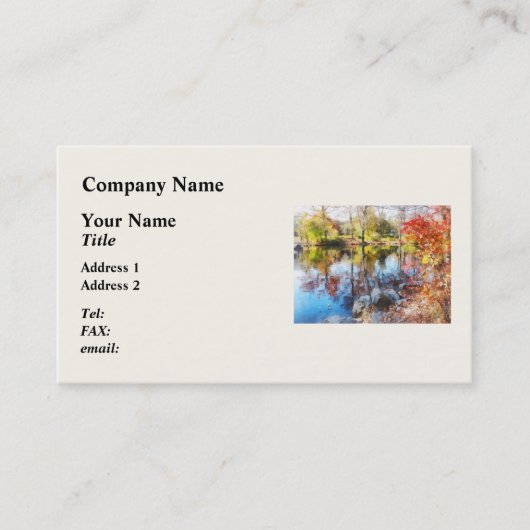 Carte De Visite Lac d'automne (Devant)