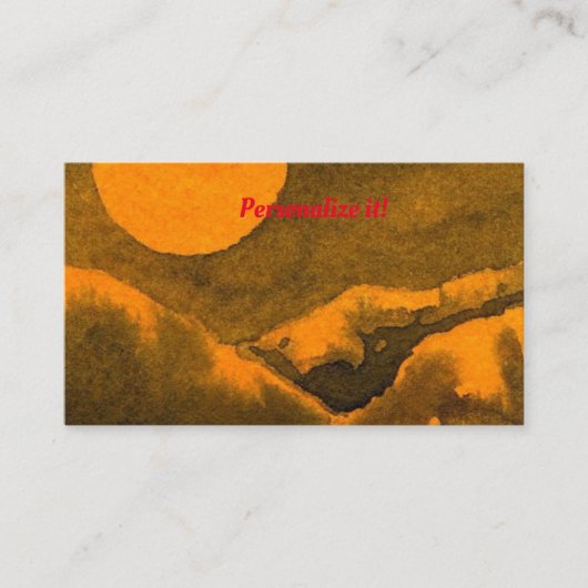 Carte De Visite Lac de campagne la nuit avec les chasseurs ou la m (Devant)