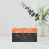 Carte De Visite Lac Fire Orange et Monogramme noir (Debout devant)