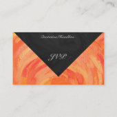 Carte De Visite Lac Fire Orange et Monogramme noir (Dos)
