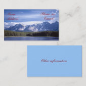 Carte De Visite Lac mountains rocheuses (Devant / Derrière)