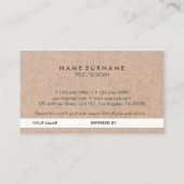 Carte De Visite L'accent moderne élégant d'or de KraftPrinted chic (Dos)