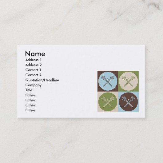 Carte De Visite Lacrosse d'art de bruit (Devant)