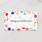 Carte De Visite L'acte de gentillesse au hasard a répandu l'amour  (Dos)