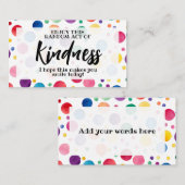 Carte De Visite L'acte de gentillesse au hasard a répandu l'amour  (Devant / Derrière)