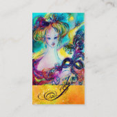 Carte De Visite LADY AVEC FEATHERERED MASK MONOGRAM Or Jaune (Dos)