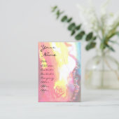 Carte De Visite LADY BLUE MASK Venetian Masquerade Rose or rose (Debout devant)