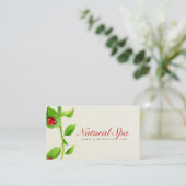Carte De Visite Lady Bug Green Leafs Spa naturel (Debout devant)