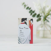 CARTE DE VISITE LADY IN THE MIRROR, ART DÉCO BEAUTY MODE (Debout devant)