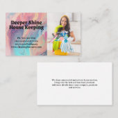 Carte De Visite Lady Nettoyage souriant Cuisine moderne (Devant / Derrière)