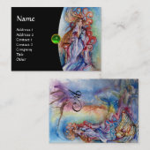 Carte De Visite LADY OF THE LAKE monogram gem rose violet redgreen (Devant / Derrière)