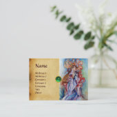 Carte De Visite LADY OF THE LAKE monogram gem rose violet rouge (Debout devant)