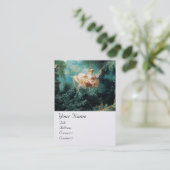 Carte De Visite LADY ON SWING MONOGRAM Green Pink White Pearl (Debout devant)