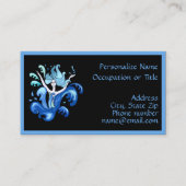 Carte De Visite Lady Surrounded by Splashing Water Illustration (Devant)