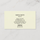 Carte De Visite Lady Tenant Bouquet De Fleurs Vert Art Abstrait (Dos)