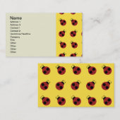 Carte De Visite Ladybug 60s rétro cool rouge jaune (Devant / Derrière)