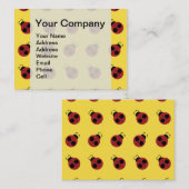 Carte De Visite Ladybug 60s rétro cool rouge jaune (Devant / Derrière)