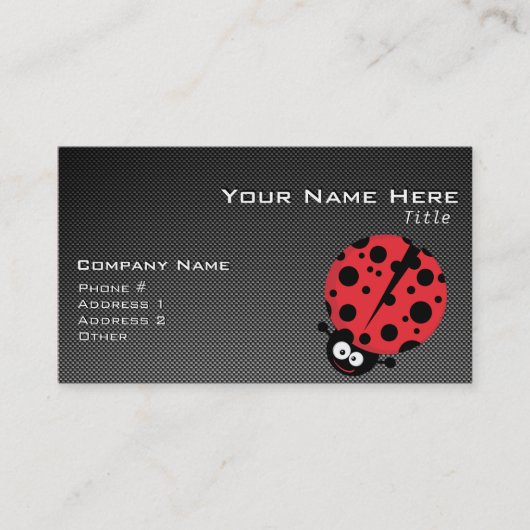 Carte De Visite Ladybug ; Faux Fibre de carbone (Devant)