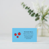 Carte De Visite Ladybugs Whimsical Cute Blue Professional Tutor (Debout devant)