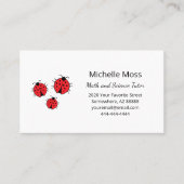 Carte De Visite Ladybugs Whimsical Dessin Tutor Enseignant (Devant)