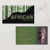 Carte De Visite L'Africain importe II - tissu kenyan de boue (Devant / Derrière)