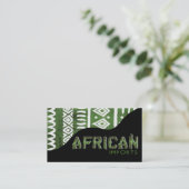 Carte De Visite L'Africain importe II - tissu kenyan de boue (Debout devant)