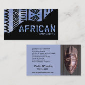 Carte De Visite L'Africain importe II - tissu kenyan de boue (Devant / Derrière)