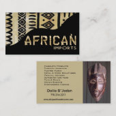 Carte De Visite L'Africain importe II - tissu kenyan de boue (Devant / Derrière)