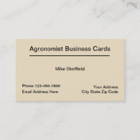 L'agronome entretient Businesscards