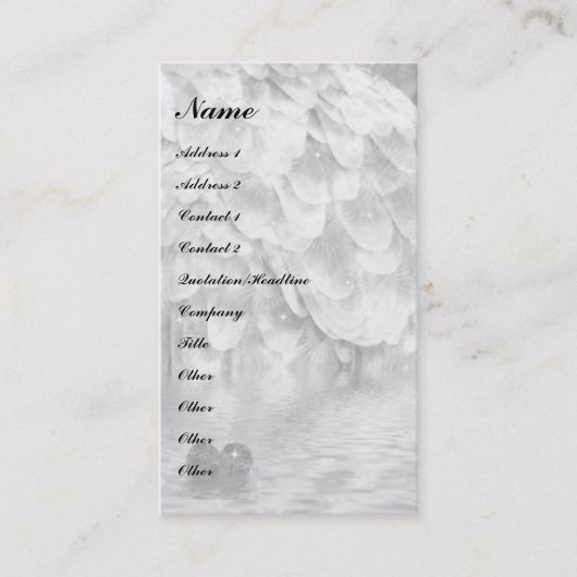 Carte De Visite L'aile et le coeur de l'ange ! (Devant)