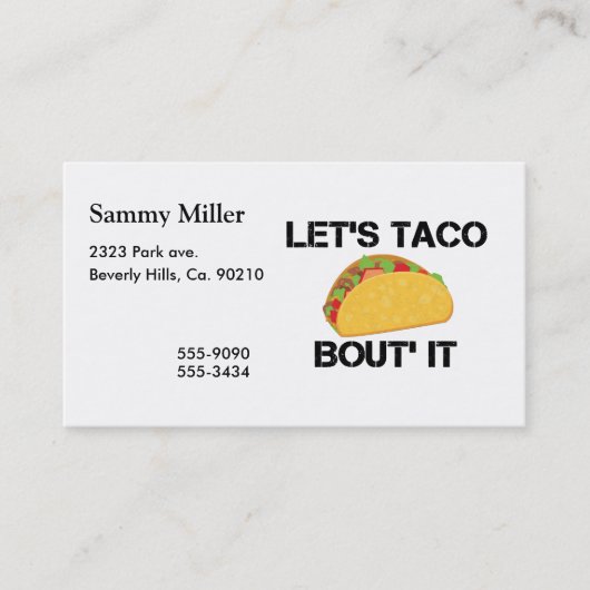 Carte De Visite Laissez-nous accès de taco il (Devant)