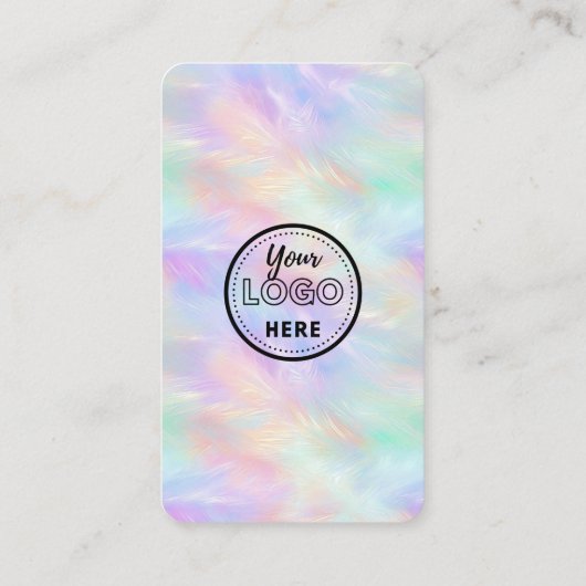 Carte De Visite Laissez-Nous Un Avis Qr Code Iridescente Opal Styl (Dos)
