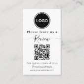 Carte De Visite Laissez-nous un avis | QR code Moderne (Devant)