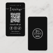 Carte De Visite Laissez-Nous Un Avis Qr Code Social Media Logo Bla (Devant / Derrière)