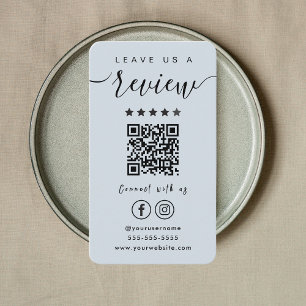 Carte De Visite Laissez-nous un commentaire Instagram Facebook QR 