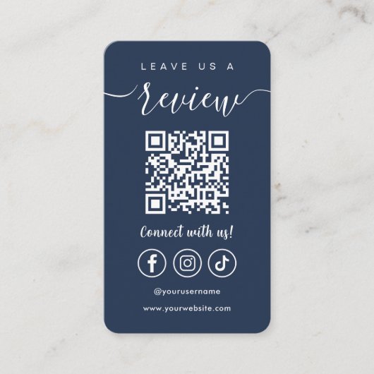 Carte De Visite Laissons-nous un commentaire Qr Code Social Média (Devant)