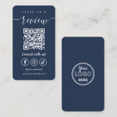 Carte De Visite Laissons-nous un commentaire Qr Code Social Média (Devant / Derrière)