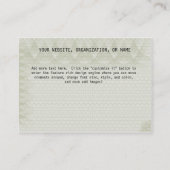 Carte De Visite Laisux de chasse de bourdon (Dos)