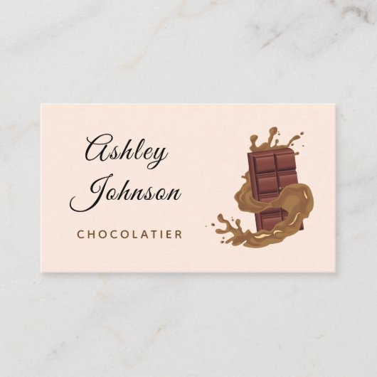 Carte De Visite Lait Chocolat Bar Chocolatier Confectioner Classé (Devant)