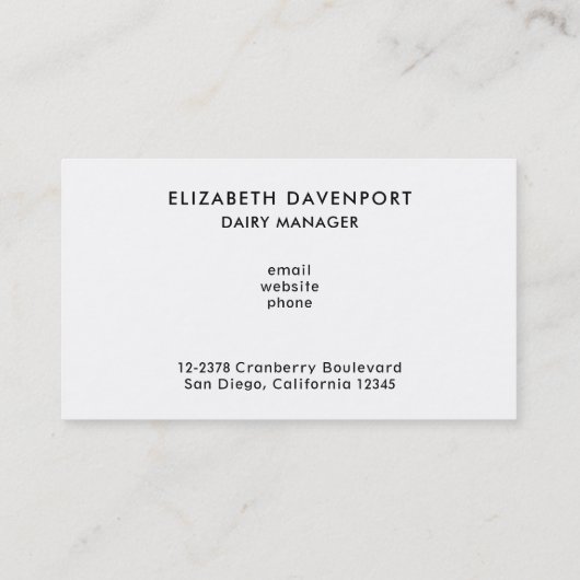 Carte De Visite Lait rustique peut style rustique sur bois (Dos)