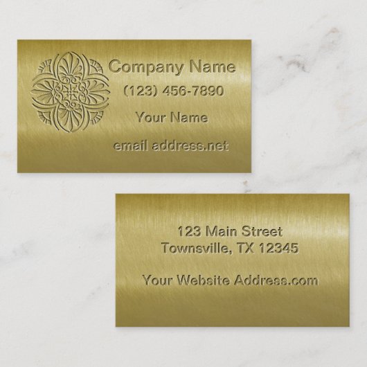 Carte De Visite Laiton de relief (Devant / Derrière)