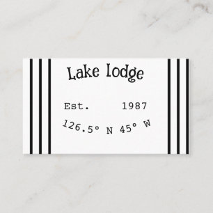 Carte De Visite Lake house et. Date année coordonnées personnalisé