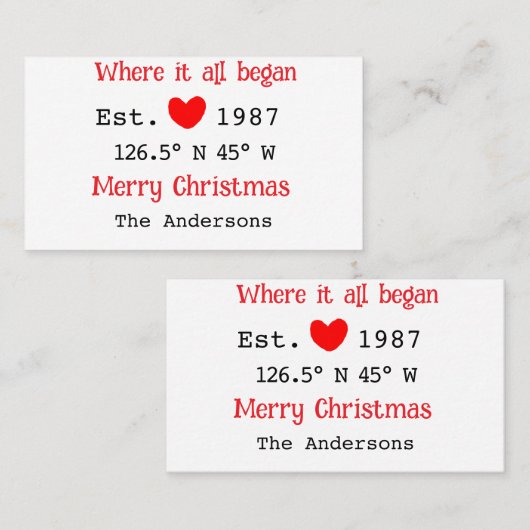 Carte De Visite Lake house et. Date année coordonnées personnalisé (Devant / Derrière)