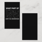 Carte De Visite L'algèbre de l'enseignant des mathématiques Ce qui (Devant / Derrière)