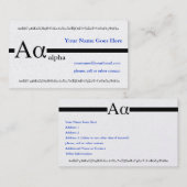 Carte De Visite L'alpha grec de lettre conçoivent en fonction du (Devant / Derrière)