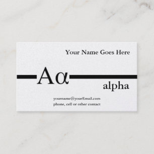 Carte De Visite L'alpha grec de lettre conçoivent en fonction du