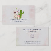 Carte De Visite Lama cool en Lunettes de soleil en forme de coeur (Devant / Derrière)