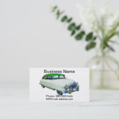 Carte De Visite L'Ambassadeur 1950 de Nash voiture ancienne (Debout devant)